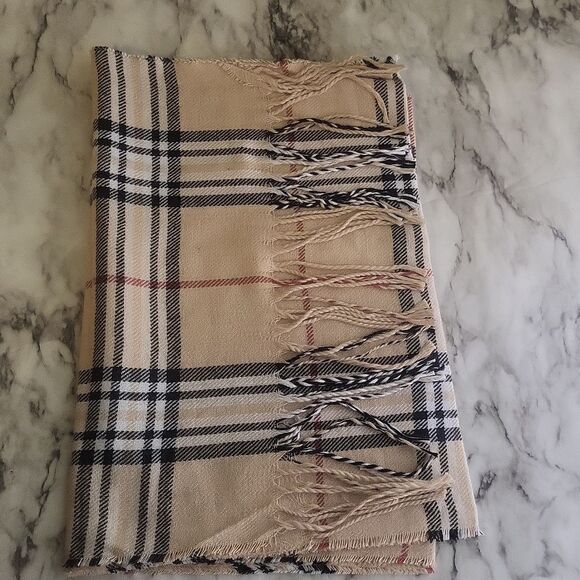 Chic Plaid Fringe Winter Scarf Super Soft Cashmere Feel Polyester - Picture 9 of 13